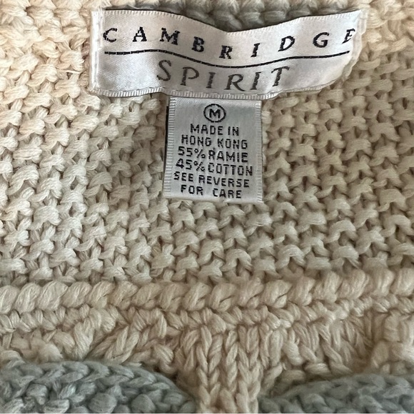 VTG Coquette Bow Pastel Sweater Ivory Sz M Chunky Textured Knobby Knit - Picture 8 of 11